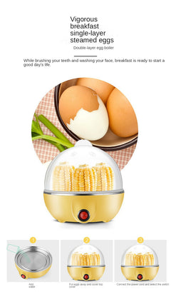Multi Function Egg Steamer Electric Egg Cooker Corn Milk Steamed Kitchen Cooking Machine Rapid Double Layer Egg Boiler Steamer