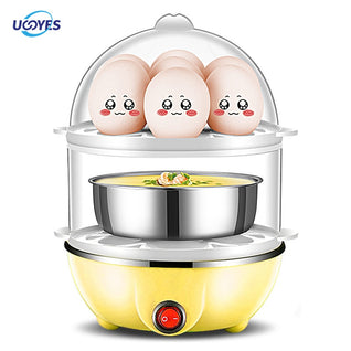Multi Function Egg Steamer Electric Egg Cooker Corn Milk Steamed Kitchen Cooking Machine Rapid Double Layer Egg Boiler Steamer