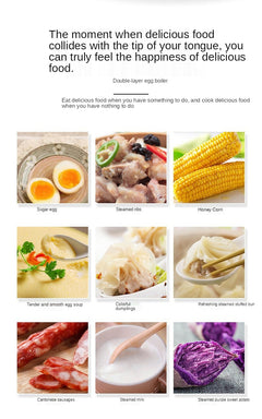 Multi Function Egg Steamer Electric Egg Cooker Corn Milk Steamed Kitchen Cooking Machine Rapid Double Layer Egg Boiler Steamer