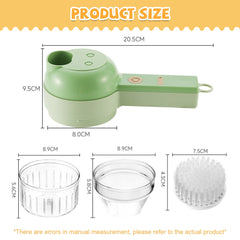Vegetable Cutter Set 4 In 1 Handheld Electric Durable Chili Vegetable Crusher Kitchen Tool USB Charging Ginger Masher Machine