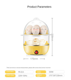 Multi Function Egg Steamer Electric Egg Cooker Corn Milk Steamed Kitchen Cooking Machine Rapid Double Layer Egg Boiler Steamer